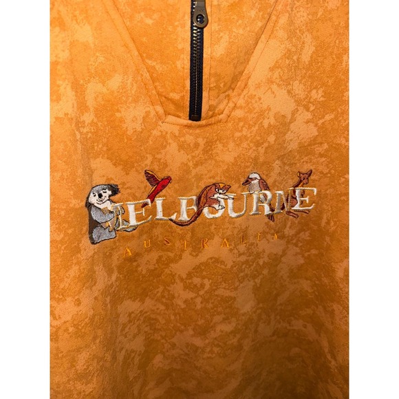 Melbourne Australia‎ Pullover Quarter Zip Sweatshirt XL Animals Embroidered Zoo - Picture 2 of 7